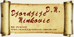Đorđije Minković vizit kartica